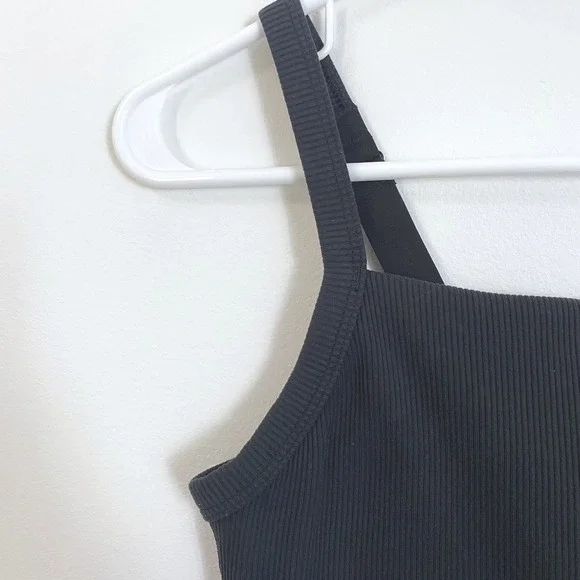 OFFLINE By Aerie Ribbed Square Neck Sports Bra Size M Medium Support Adjustable - Picture 2 of 5